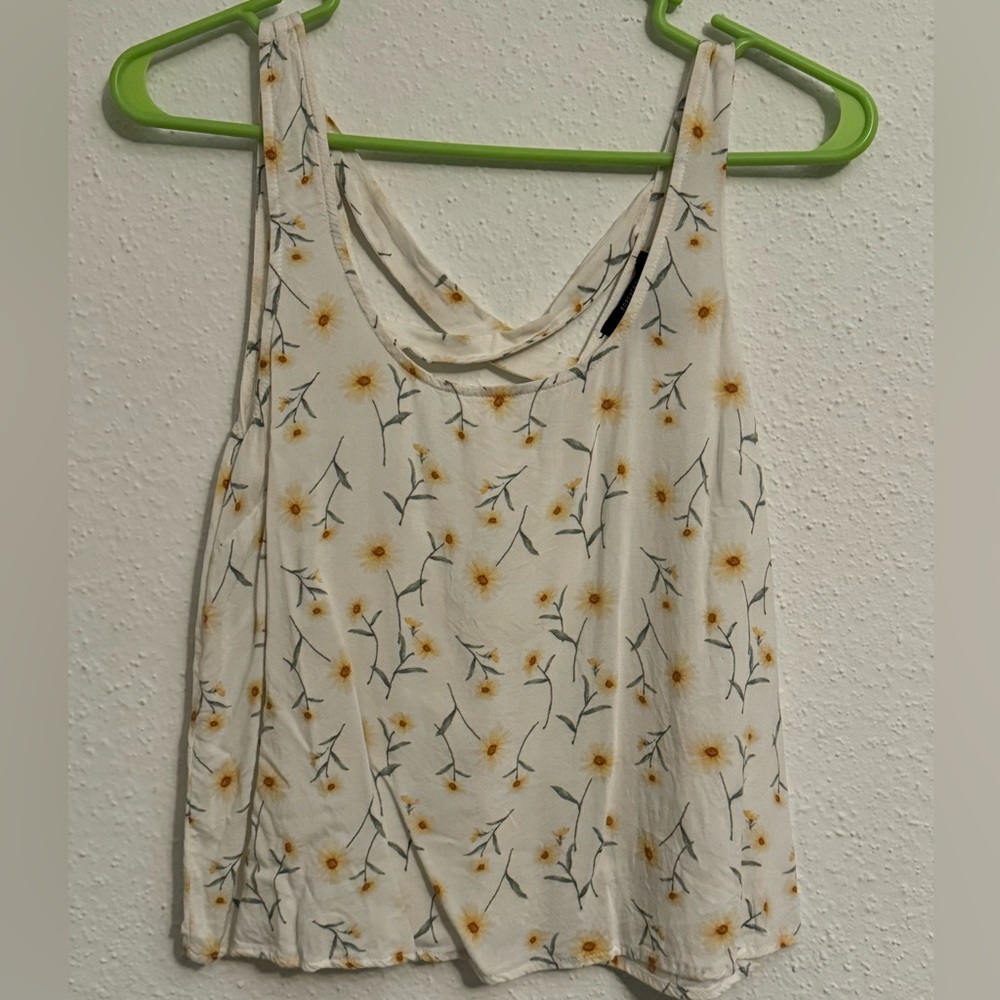 Light weight sunflower tank top with cross back